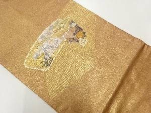 リサイクル　花鳥模様織出し名古屋帯